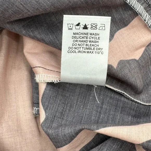 Crosby Watts Cotswold Abstract Print Midi Dress With High Collar Size XS - Picture 10 of 11